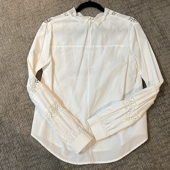 White lace cotton blouse - Picture 4 of 6